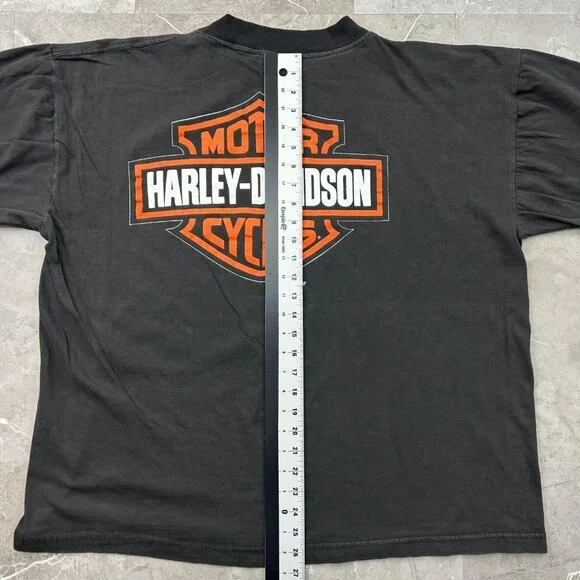 Vintage Harley Davidson Graphic Tee Mens XL Country Eagle Short Sleeve Black - Picture 9 of 10